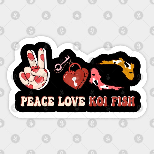 peace love koi fish retro valentines day luck Sticker by NIKA13